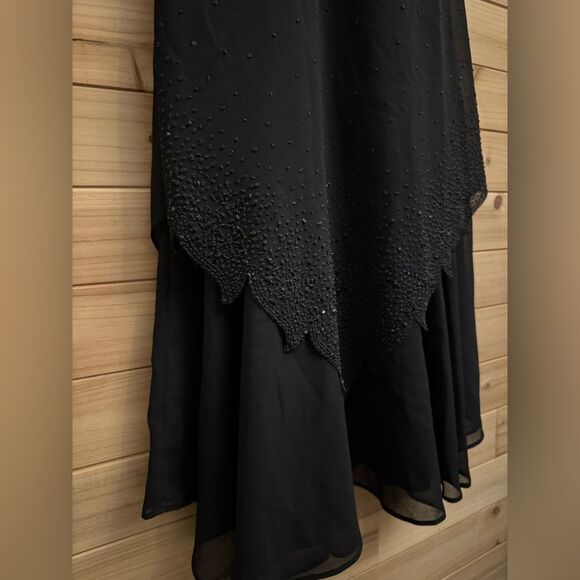 Vintage Y2K Ninalee Sz Small Beaded Flutter Sleeve Whimsigoth Vampire Dress Gown - Picture 4 of 14